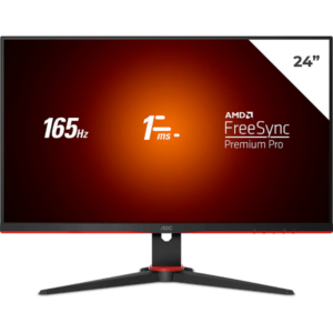 082 - MONITOR GAMER 23,8" WIDE FHD D-SUB/HDMI/DP 165Hz PRETO VIPER 24G2SE AOC