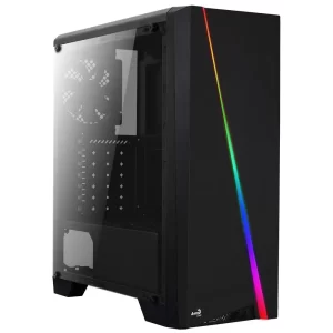 336 - GABINETE GAMER MID TOWER RGB CYLON PRETO 63858 AEROCOOL