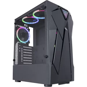 322 - GABINETE GAMER REACTOR INFINITE I PRETO LED RGB CG-01KF K-MEX