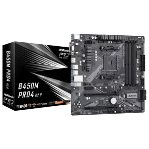 297 - Placa Mãe ASRock B450M Pro4 R2.0 Socket AM4 / VGA / DDR4